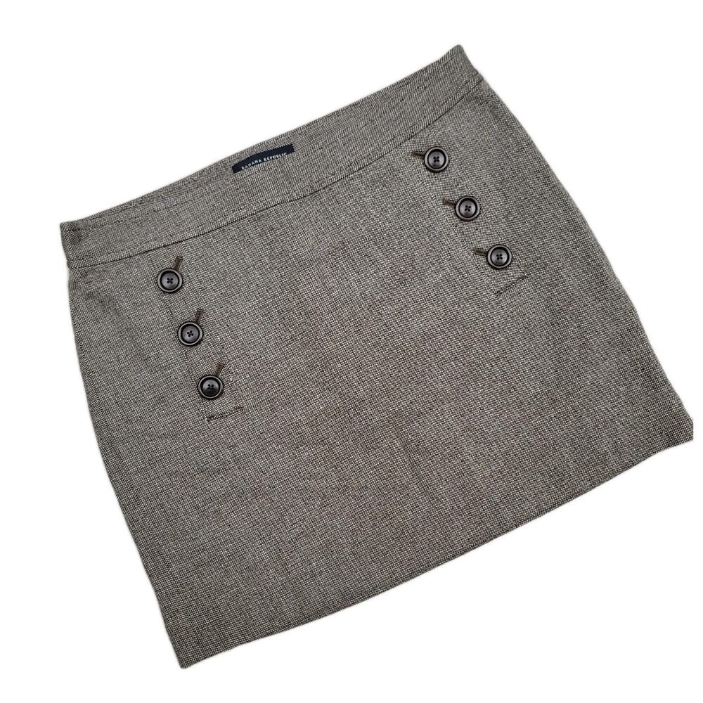 Banana Republic Stretch Skirt Gray Brown Business Casual Wool Blend Size 4